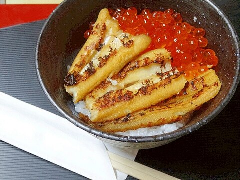 アフターおせち☆　「イクラとあなご二色丼」